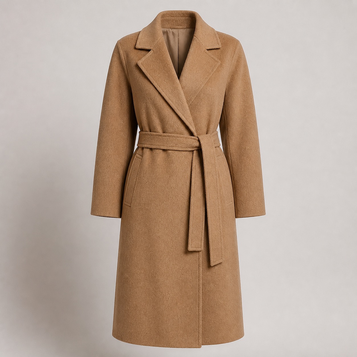 Belted Wool Blend Coat